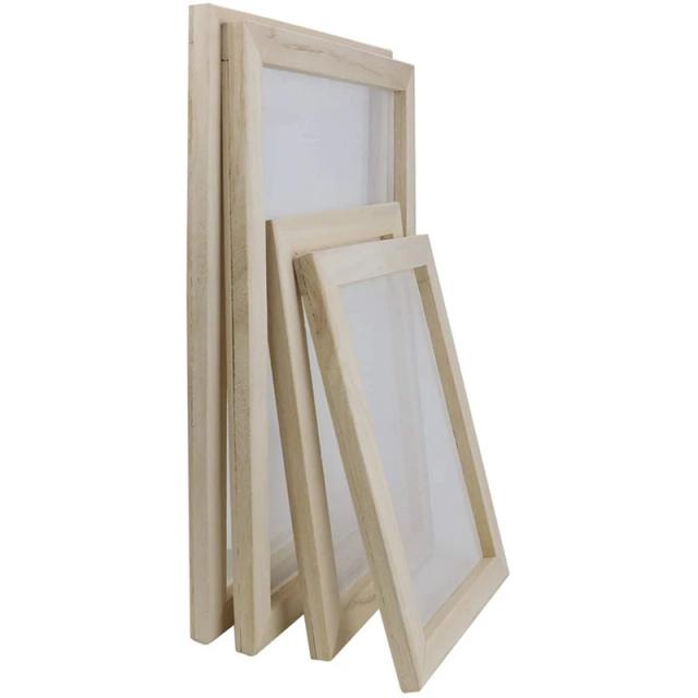 Moldura DIY em Madeira para Papel e Impressão, Ideal para Artesanato com Flores Secas - Pacote com 4 Unidades em 2 Tamanhos