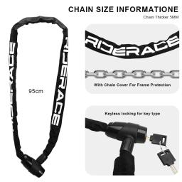 Bloqueio De Corrente De Bicicleta De Metal Reforçado, Segurança Anti-Roubo, Cadeado De Scooter, Bicicleta De Estrada De Montanha, 2 Chaves - Image 2