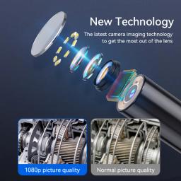 Câmera industrial do endoscópio, câmera de esgoto com 8LEDs, lente simples ou dupla, IP67 impermeável, inspeção do carro, HD1080P, 2,4" - Image 3