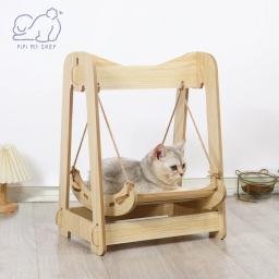 Pendurado De Madeira Pet Balanço Berço, Berço Do Gato, Gatinho Balançando Cama, Cesta Do Ninho, Cadeira Deitada, Pequenos Animais Suprimentos, Acessórios - Image 4