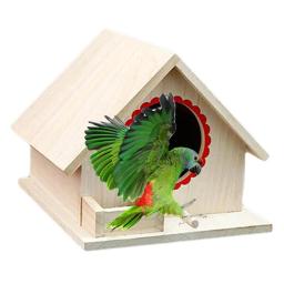 Birdhouse de madeira para jardim ao ar livre, Ninho de pássaro papagaio, Casa de madeira, Bird Cage Acessórios, Pet Shop, Jardim Pátio - Image 4
