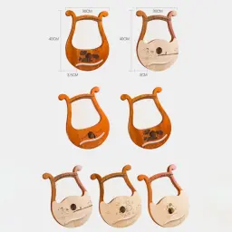 Harpa de mogno e lira de 19 cordas, instrumento musical portátil com chave de afinação, corda sobressalente para iniciantes, espaço exterior, lótus, ganso selvagem - Image 6