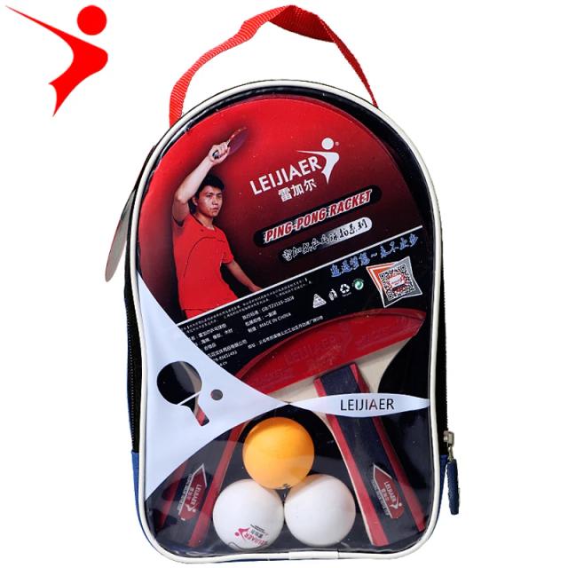 Conjunto de Raquetes de Tênis de Mesa com Punho Longo e 3 Bolas de Ping Pong para Treinamento