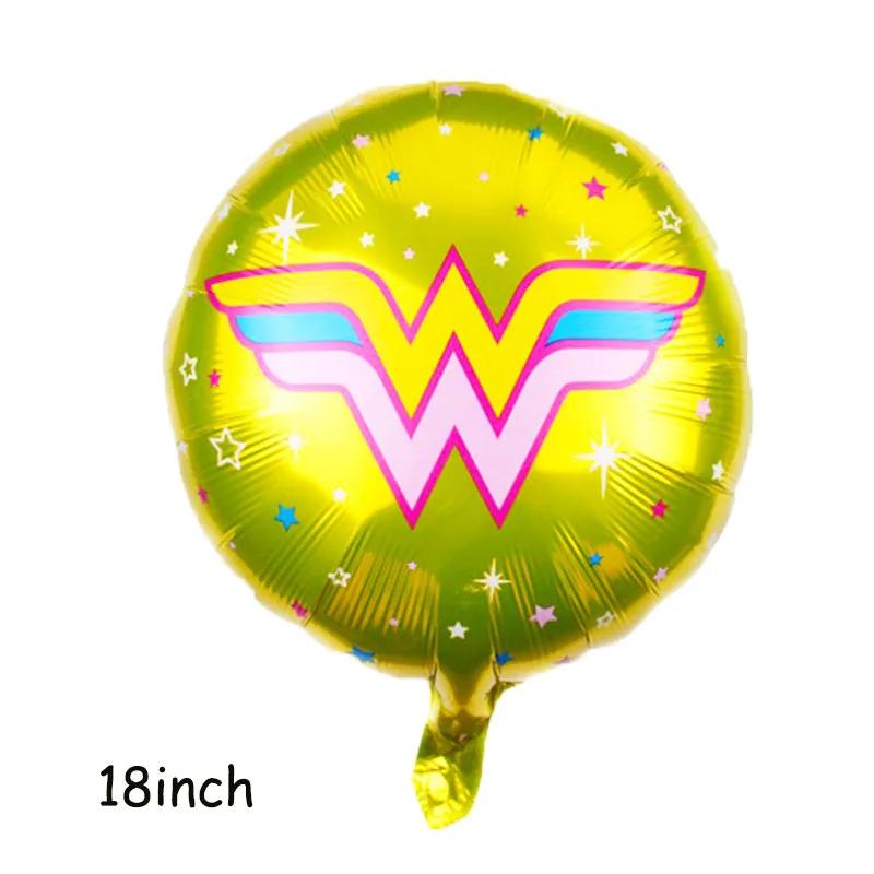 Super-herói tema do miúdo balão de aniversário decoração de festa maravilhas mulher banner bolo conjunto de cartões de chá de bebê globos festa de eventos suprimentos - Image 1