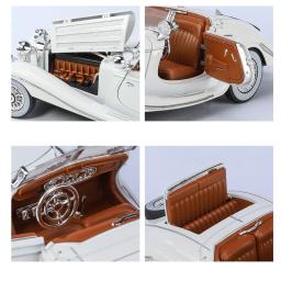 Mercedes-Benz-500K Brinquedo de carro vintage clássico para crianças, modelo diecast liga miniatura, coleção de som e luz, presente para meninos, 1:24 - Image 5