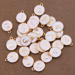 29 pçs 15*12mm alfabeto árabe letra dupla face esmalte encantos pingentes jóias fazendo artesanal artesanato diy pulseira brincos - Image 3