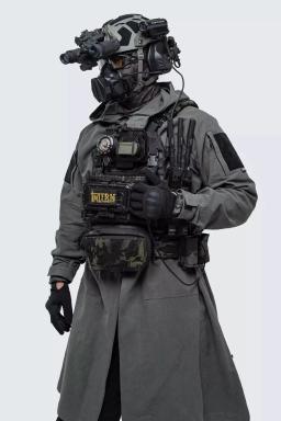 BACRAFT-Outdoor Tactical casaco longo, Jaqueta de laboratório Melhoria, todo o algodão, imitação Hemp Crepe, vestido longo, Windbreaker - Image 3