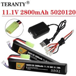 Pistola de água airsoft lipo bateria e carregador 3s 11.1v 2800mah pequeno tamiya plug para airsoft bb pistola de ar brinquedos elétricos armas peças - Image 1