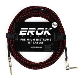 Erok-cabo de áudio para guitarra, 6m, 6m, anti-ruído, macho para macho, linha trançada, pedal, instrumento, acessórios - Image 2