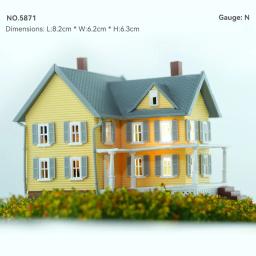 Ho N Escala Modelo Casa, Estilo Americano, Modelo Pátio, Material de Construção, Diorama Train, Railway Layout, 1Pc, 1:87 - Image 1