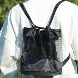 Saco de basquete preto com malha, grande capacidade, mochila de armazenamento de voleibol e futebol, bolsa multifuncional, bolsa esportiva e de ginástica - Image 5