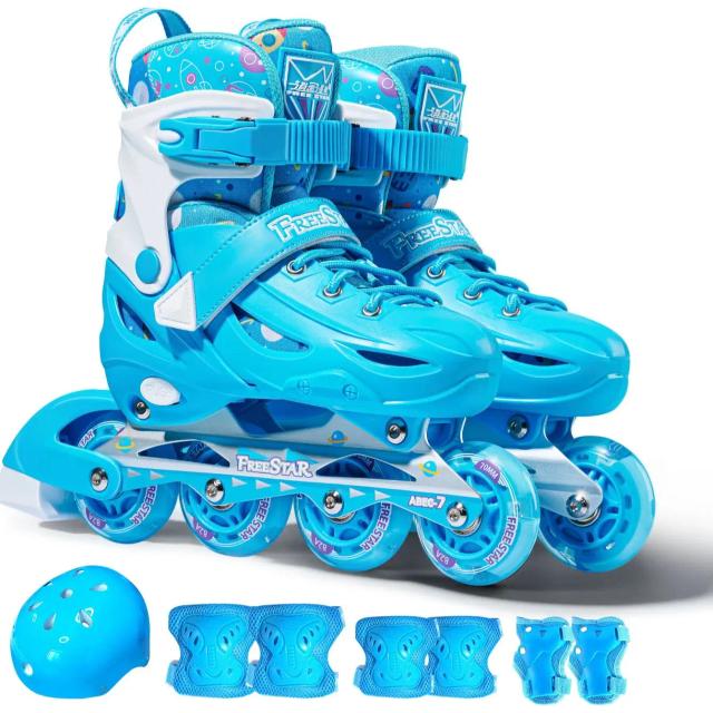 Patins Roda Profissionais Ajustáveis Star-Hard Shell Full Flash PU para Esportes Radicais