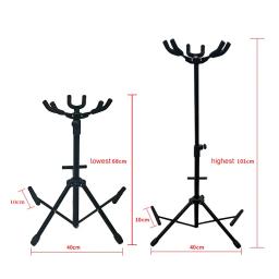 Altura ajustável Guitar Stand, piso dobrável tripé, Ukulele Guitar Hanger, suporte para várias guitarras, atacado - Image 3