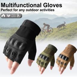 Luvas táticas sem dedos para homens, ideais para esportes ao ar livre, tiro, caça, airsoft, ciclismo, 1 par - Image 1