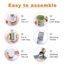 Cat Litter Shovel Scoop, Filtro Pet, WC Limpo, Selecionador de Lixo, Cat Supplies, Acessório Self Cleaning Box - Image 4