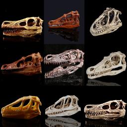 Resina cabeça de dinossauro crânio esqueleto escultura artesanato animal estátuas fósseis presente do dia das bruxas prop zoo espécime exibição para decoração casa - Image 1