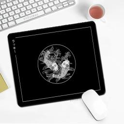 Mousepad pequeno peixe arte computador portátil mouse almofada de borracha japonês koi tapete de mesa de escritório tapetes de teclado do rato de escritório antiderrapante deskpad - Image 4