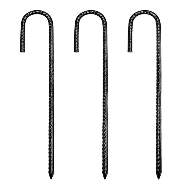 3 unidades aço para barraca estacas à unhas L/Ushape cerca metal estaca para barraca - Image 1