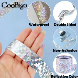 Fita laser com glitter, fita decorativa reflexiva, fitas holográficas, fita dupla face, prata, branco, espelho quebrado, antiaderente - Image 5