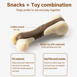 Náilon + couro osso do cão brinquedos para animais de estimação natural não-tóxico anti-mordida molares filhote de cachorro brinquedos para animais de estimação mastigar jogo durável cuidado dental varas - Image 4