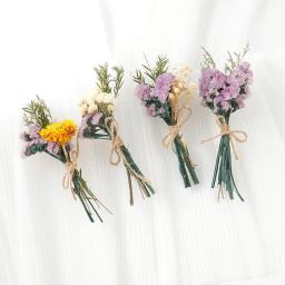 Preservado Bouquet Babysbreath Flores Mini Rose Flor Natural Secas Esquecer Não Me Flor Casa Casamento Festa Talbe Decoração - Image 2