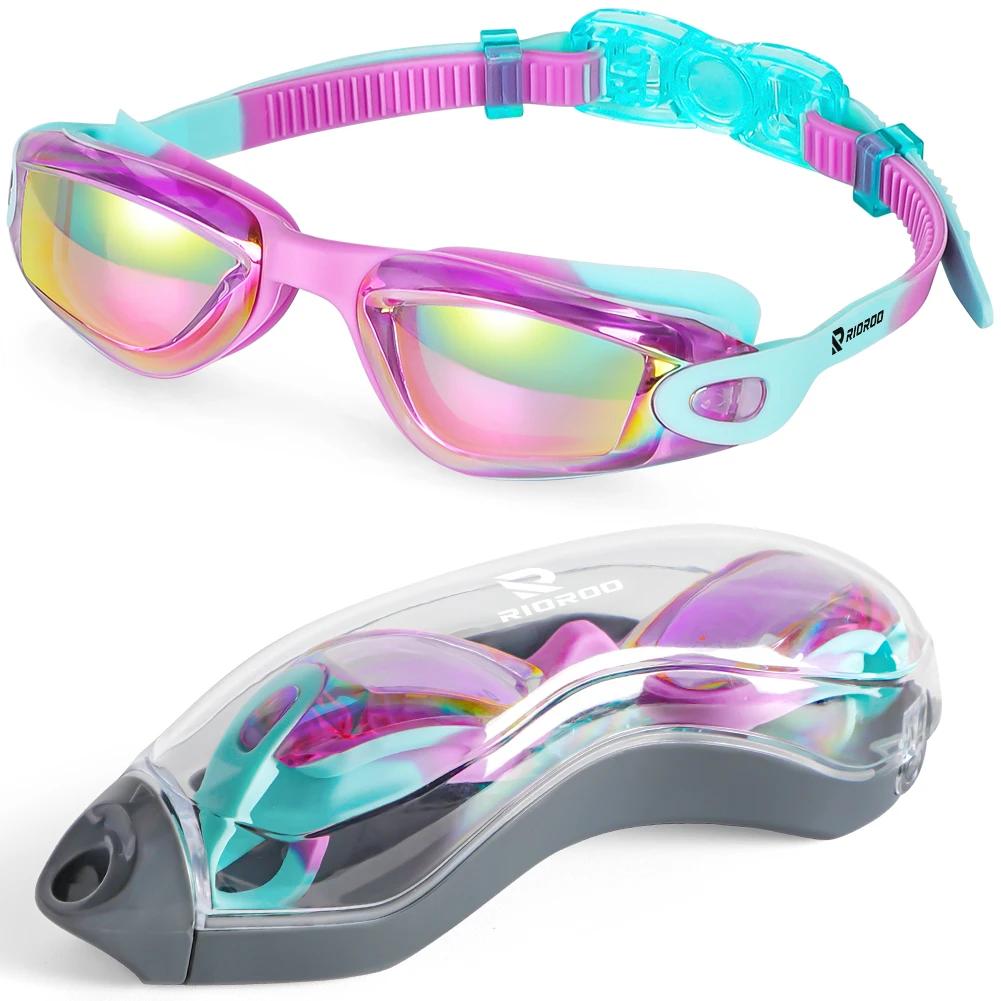 Óculos de natação anti-nevoeiro para crianças, proteção UV, sem vazamento, estojo para meninas e meninos, 3 a 14 anos - Image 1