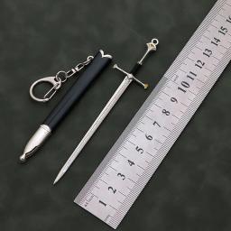 Espada Medieval com Bainha, Chaveiro Modelo de Arma para Homens, Pingente Periférico para TV, Chaveiro, Coleção Fans Jóias, 12cm - Image 4