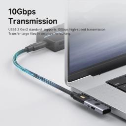 Hagibis Adaptador USB C duplo 1 em 2 saídas divisor com porta de carregamento de 100 W USB C para fone de ouvido Conversor OTG para iPad iPhone Macbook - Image 4