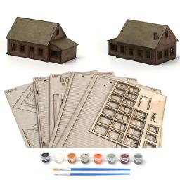 Kits De Modelo De Construção De Madeira Para Casa Em Miniatura, Cena De Loja Europeia, Arquitetura Rural, Modelo De Montagem, 1: 72 - Image 5