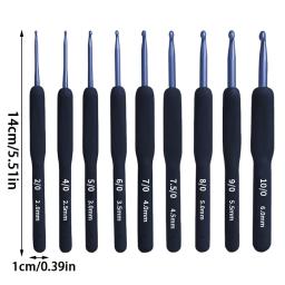 Conjunto De Ganchos De Crochet De Alumínio, Alças De Silicone Macio, Agulhas De Tricô De Fios, DIY Sweater Knitting Tools, Azul, 2mm-6mm - Image 6