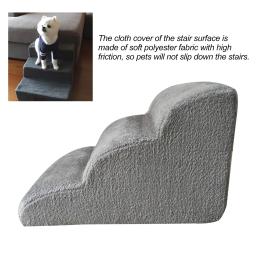 Rampa removível e lavável antiderrapante para animais de estimação para cama, 3 Tiers Training Escadas, Dog Steps, Cama - Image 4