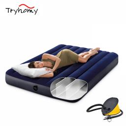 Tryhomy casal dormir cama de ar inflável esteira de acampamento ao ar livre colchão adulto casal luz portátil tenda à prova de umidade camas novo - Image 1
