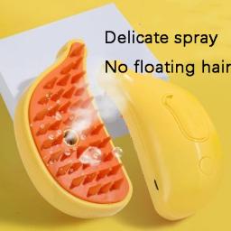 Escova a vapor para cão e gato, removedor de pêlos, escova vaporosa, spray elétrico, spray de água, silicone macio, para gato molhado - Image 3