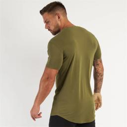 Camiseta de manga curta masculina com gola redonda, blusa fitness, roupa esportiva para exercícios, casual, moda verão - Image 2