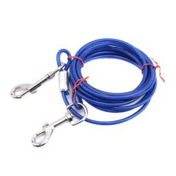 Outdoor Pet Leash Com Pilha Fixa, Estaca De Parafuso De Metal, Camping, Jardim, Fio De Aço Chão, Cães Leads Set, 3m - Image 2