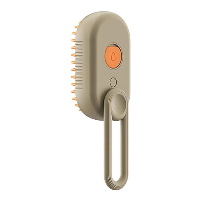 Escova de Vapor Elétrica 3 em 1 para Pets com Spray Fumegante, Massagem e Depilação - Acessório Completo de Grooming e Limpeza para Cães