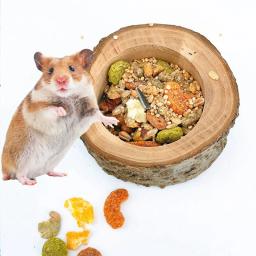 Tigela De Comida De Madeira Durável para Pequenos Animais, Fácil de Instalar, Hamster, Esquilo, Log, Brinquedos Pendurados - Image 3