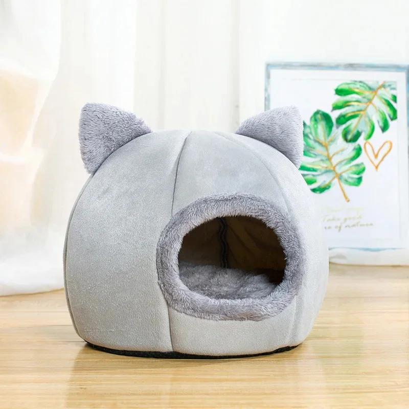 Pet Tent Cave Bed para gatos Cães pequenos Auto-aquecimento Cat Tent Bed Cat Hut Confortável Pet Sleeping Bed - Image 1