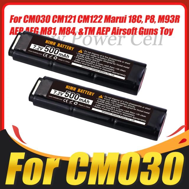 Bateria Nova 500mAh 7.2V Ni-MH Compatível com CM030, CM121, CM122, CM123, Marui 18C, P8, M93R, M81, M84 e TM AEP