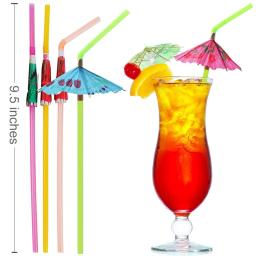 50 canudos para beber guarda-sol guarda-chuva, coquetel de praia havaiano luau decorações de festa suprimentos - Image 2