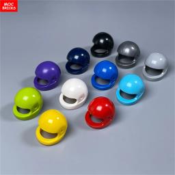 5 pçs moc tijolos 30006 30124 88415 2446 2447 capacete da motocicleta viseira figura de ação usar blocos de construção brinquedo crianças presente - Image 3