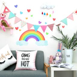 Arco-íris dos desenhos animados adesivos de parede luminosos, brilho no escuro, nuvem fluorescente, coração, decalque para o bebê, quarto de criança, berçário, decoração de casa - Image 2