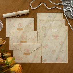 Envelopes Floral Romântico Set, Letter Pads, Selagem Adesivos, Tampa dos Cartões de Convite, Festa de Casamento, Eventos, Material de Escritório, 13Pcs - Image 2