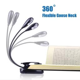 Dual Braço Luzes de Leitura para Livros na Cama, Música Stand Light, Clip on LED, Livro Luzes, 360 Graus Clip Ajustável, 2Pcs - Image 2