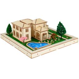 Pré-fabricada Casa de jardim ao ar livre com artesanato de madeira, construção em miniatura, Villa Farm, maquete DIY, Diorama Cenário, Escala 1:200 - Image 2
