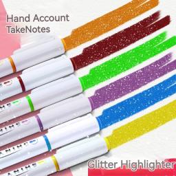 Glitter Color Shiny Canetas Set, Highlighters, pincel marcador, escola de arte, caneta Glitter metálica para desenho, pintura suprimentos, 4pcs - Image 3