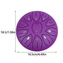 Tambor de língua portátil para educação musical, tambor etéreo, bateria de mão, tambor de chuva, instrumento de meditação, 6 polegadas, 11 notas - Image 6