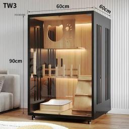 Nordic de madeira gato villa casa gaiolas para gatos à prova dwaterproof água ao ar livre grande gaiola para gatos casa moderna pet shop grande gatos gabinete produtos para animais de estimação d - Image 2
