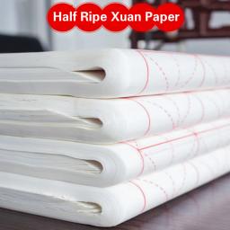 Papel Xuan chinês para iniciantes, Papel de arroz com grades, Arroz Carta Di Riso, 100 folhas - Image 4