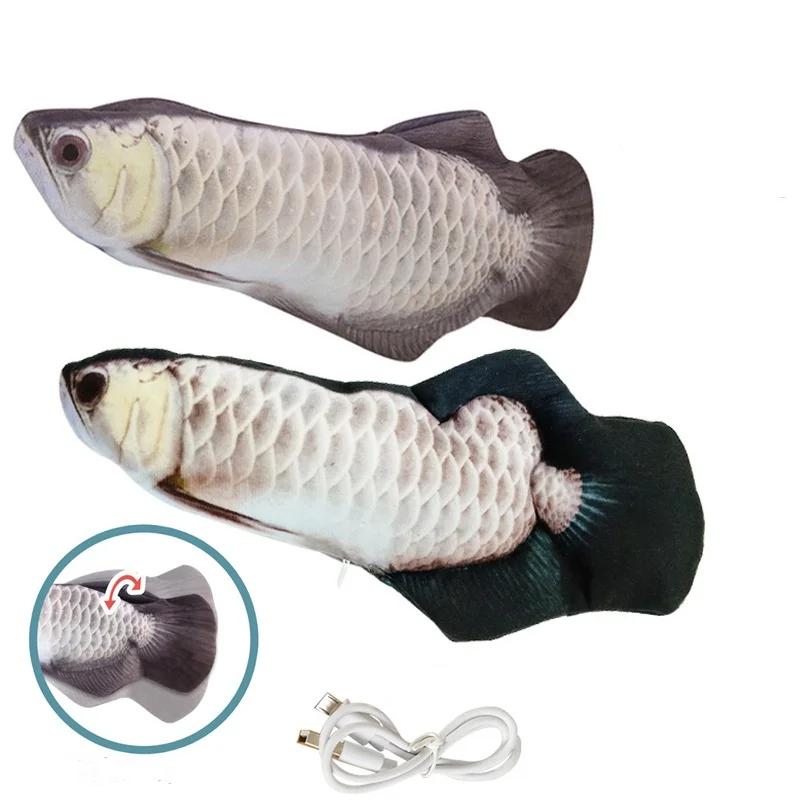 Brinquedos interativos de peixes para gatos, Carregador USB, Peixe elétrico, Floppy Toy, Pet realista, Mastigar mordida, Suprimentos para cães e gatos - Image 1